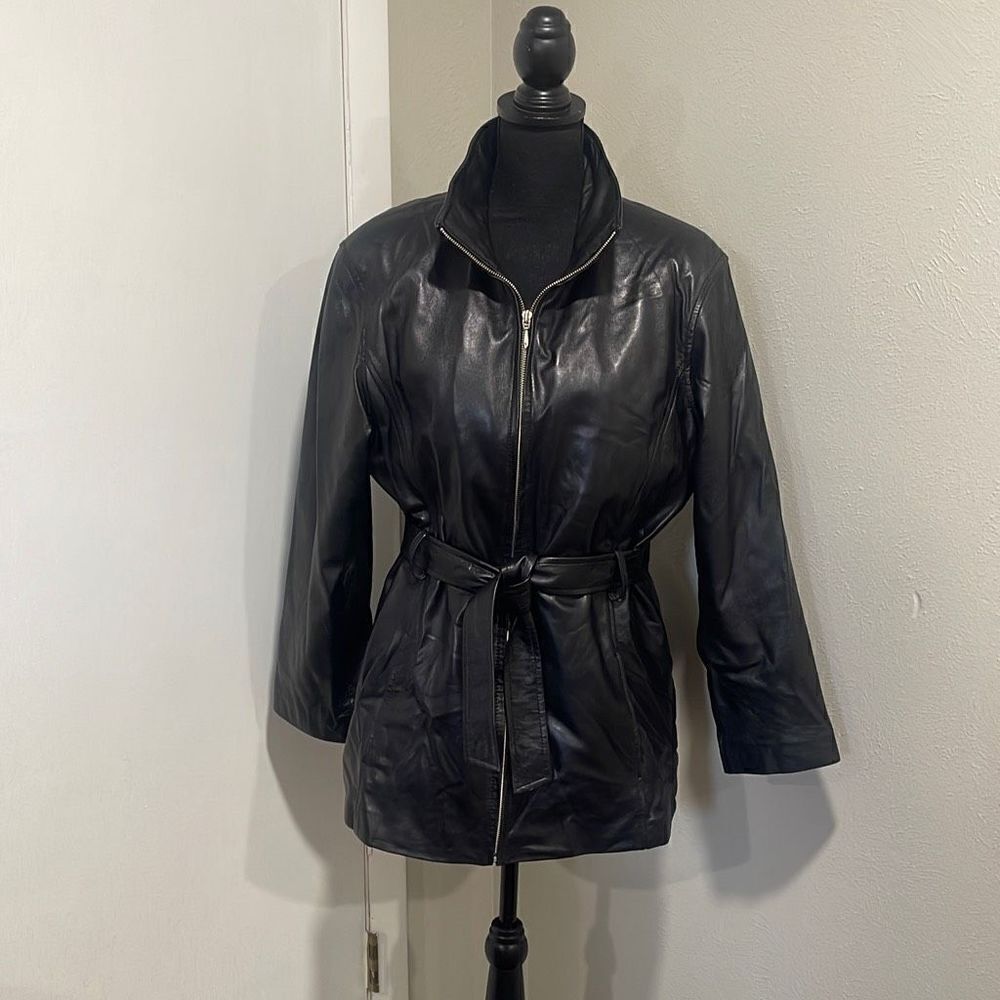 Wilson's Leather Pelle Studio Black Leather
Coat Size L